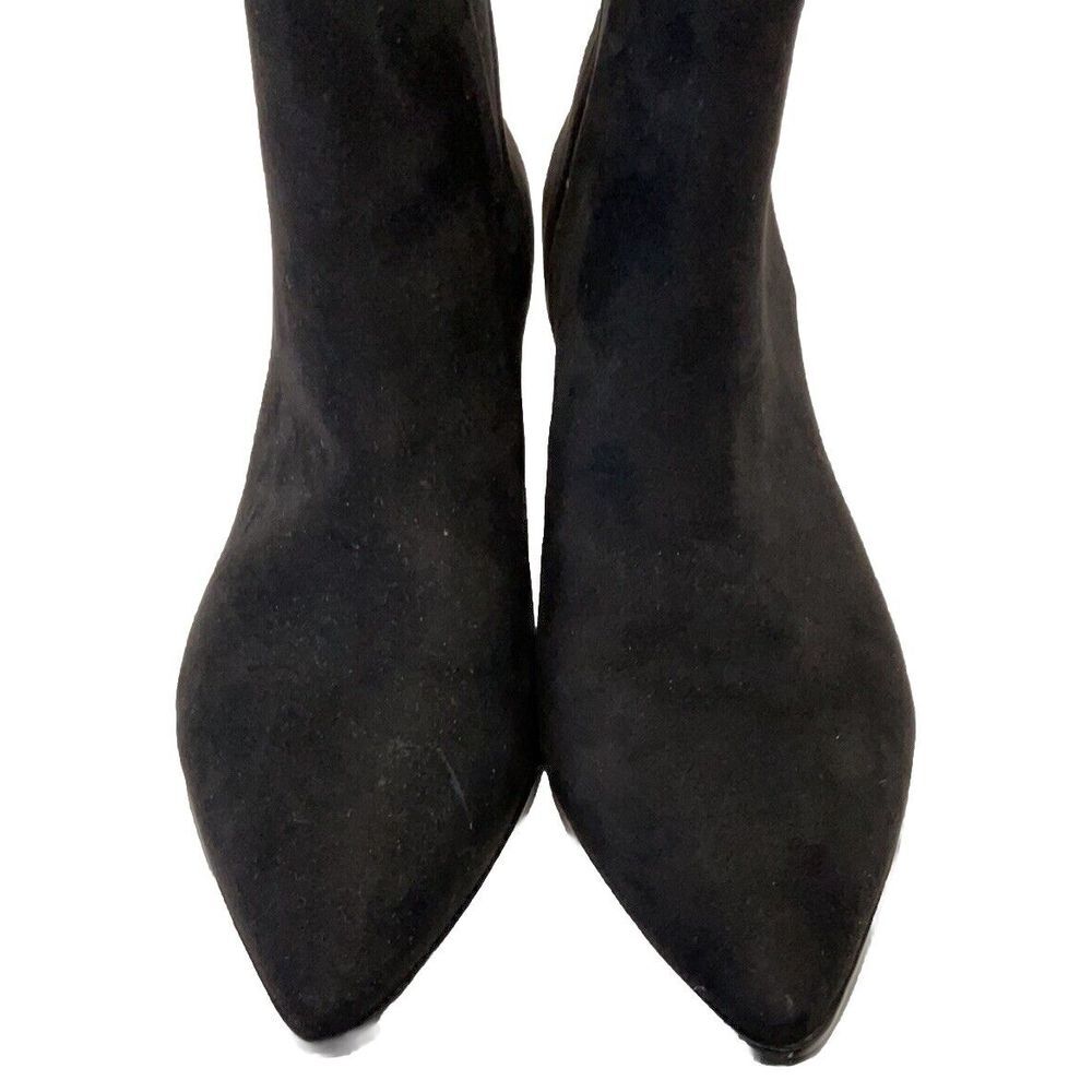 J. Crew- Size 9.5 Suede Ankle Boots Womens Black Bootie Pointed‎ Toe Block He… - Picture 2 of 10